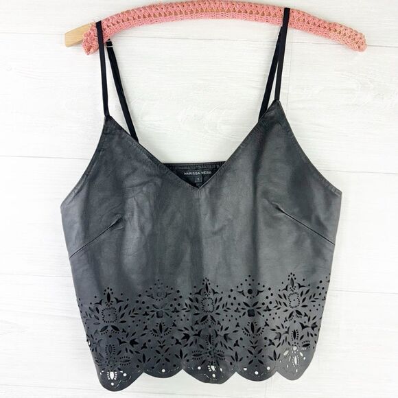 Marissa Webb Bristol Leather Eyelet Cut Adjustable Tank Top - Picture 7 of 10